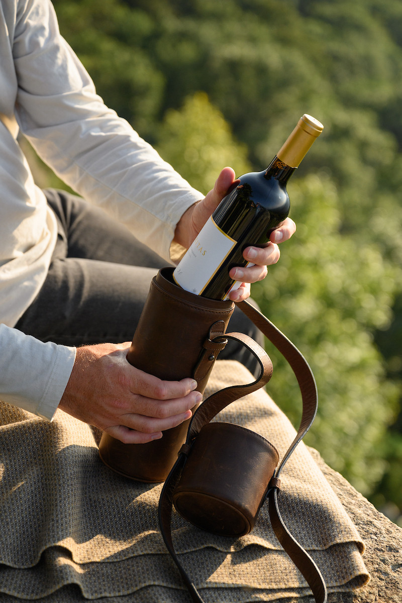 Wine Bottle Holder Leather | Elegant & Functional | Moore & Giles