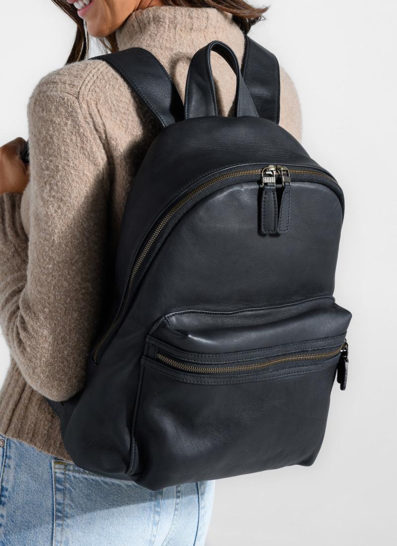 Reclaimed Leather Backpack - Heirloom Black by Moore & Giles, Unisex, Black Reclaimed Leather Backpack - Heirloom Black by Moore & Giles, Unisex, Black