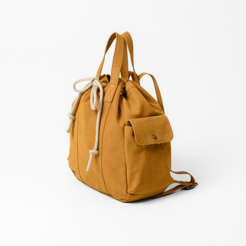 【COLOR iN ID】Hills leather string backpack ReclaimedCinchTopBackpack-